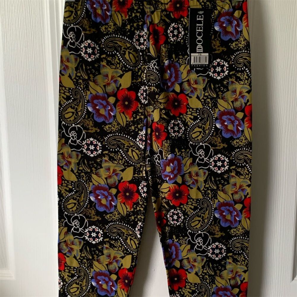 DOCELE Women's Vintage Floral Pajama‎ Pants Multicolor Size One Size